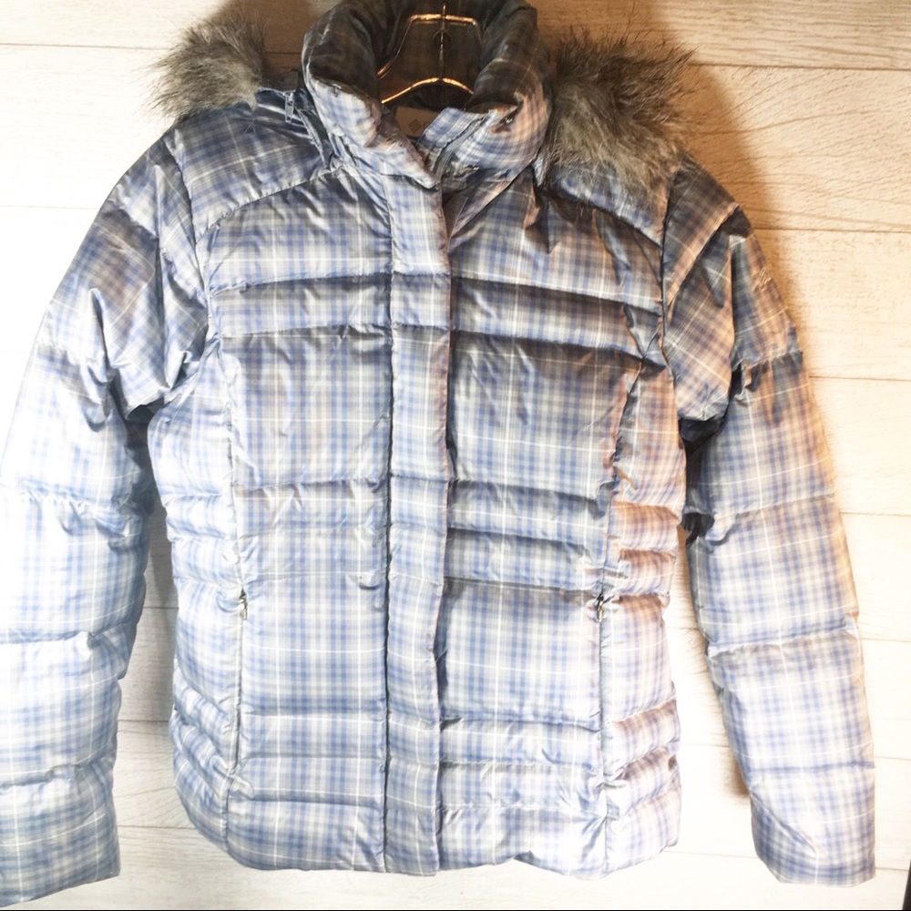 Columbia Down Coat With Faux Fur Trimmed Hood